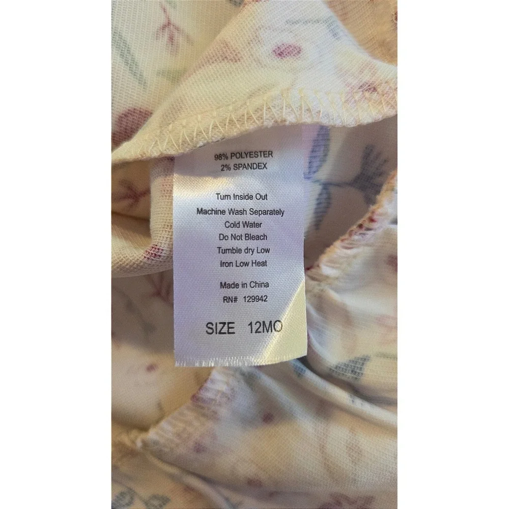 NWT Btween Baby 12M Spring Floral Dress Set Bodysuit Bows & Tights - Picture 6 of 7